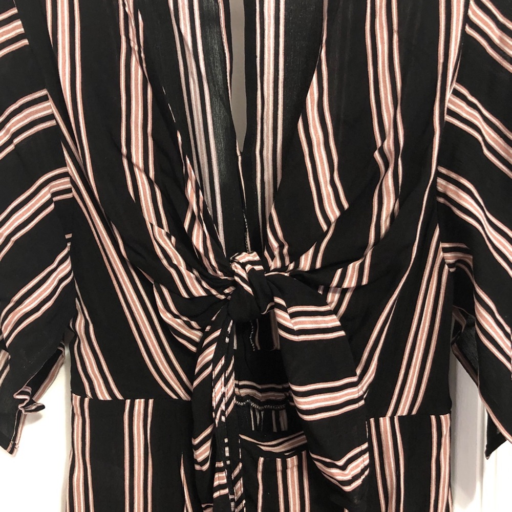 INA🛍 Black Striped Jumpsuit, Size:M - Picture 4 of 6